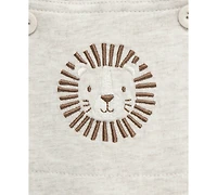 Little Me Baby Boys 2-Pc. Stripe T-Shirt & Lion Shortall Set