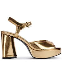 Karl Lagerfeld Paris Women's Hallet Platform Ankle Strap Dress Sandals