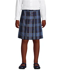 Lands' End Girls Plaid Box Pleat Skirt Top of the Knee