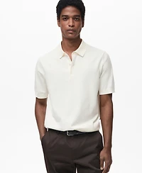 Mango Men's Cotton Fine Knit Polo Shirt