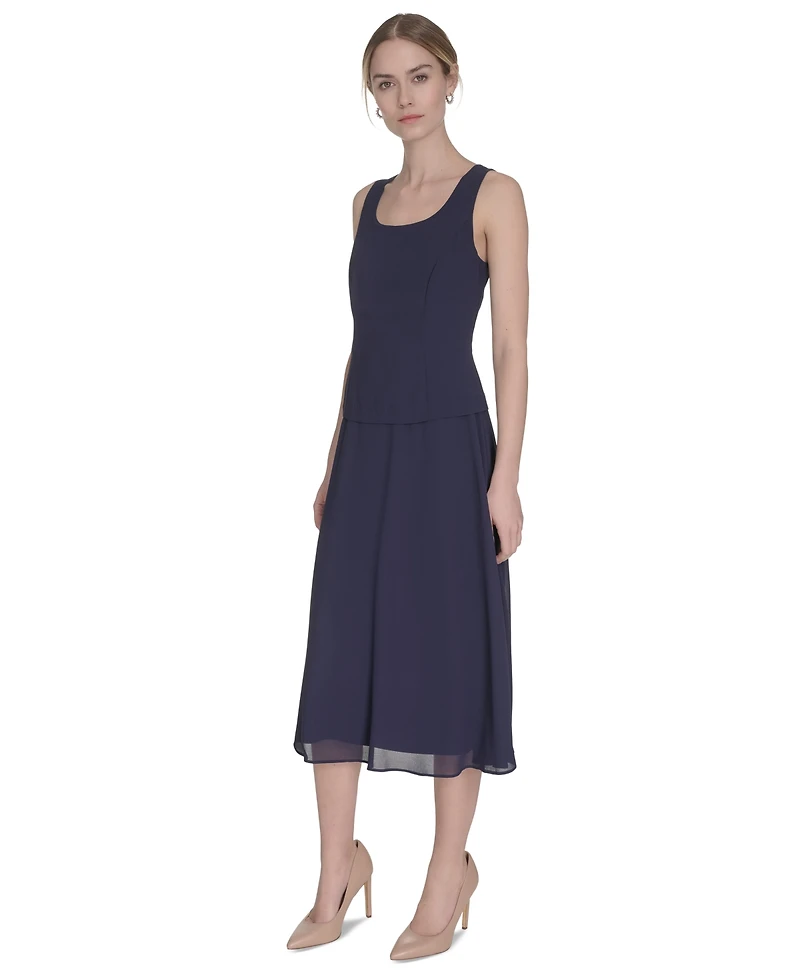 Jessica Howard Women's Soutache Jacket & Jewel-Neck Midi Dress