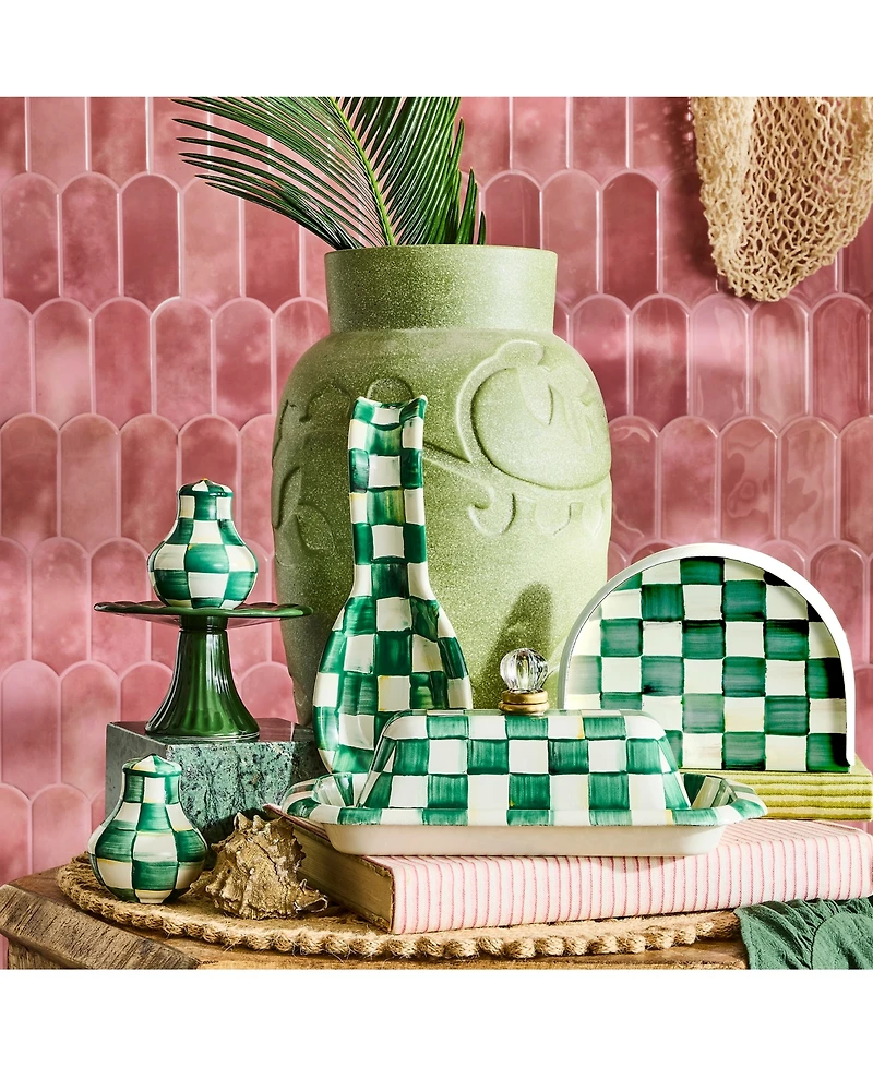 Mackenzie-Childs Emerald Check Spoon Rest