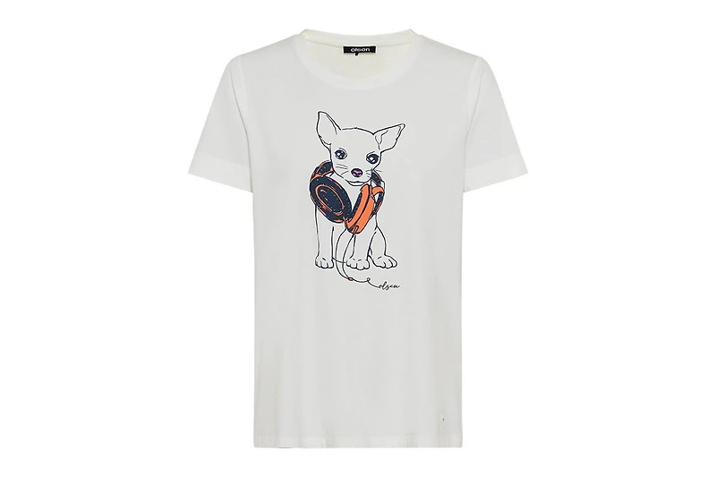 Olsen Women's Funky Puppy Printed T-Shirt