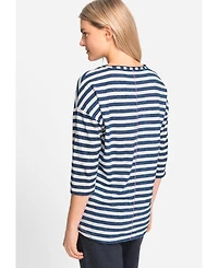 Olsen Women's Stripe and Placement Print T-Shirt