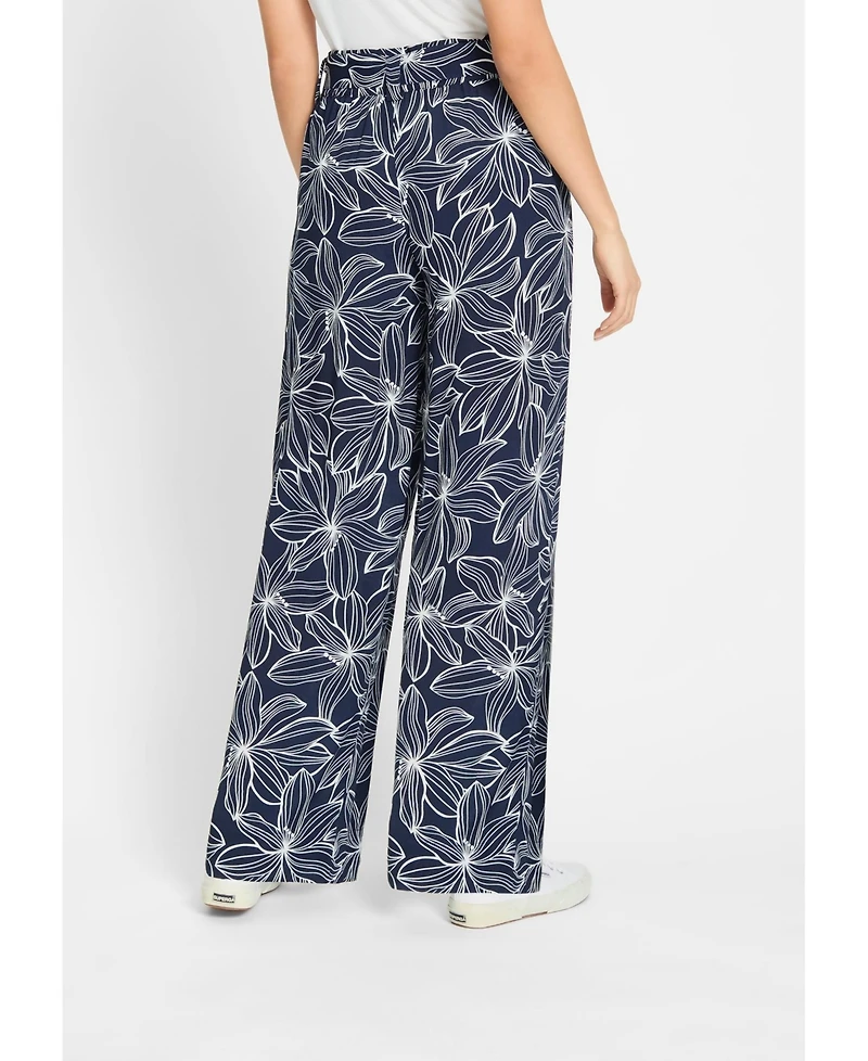 Olsen Women's Anna Fit Wide Leg Floral Trouser