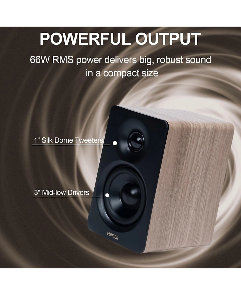 Edifier Bookshelf Speakers, 66W Rms Desktop Speakers with Stands