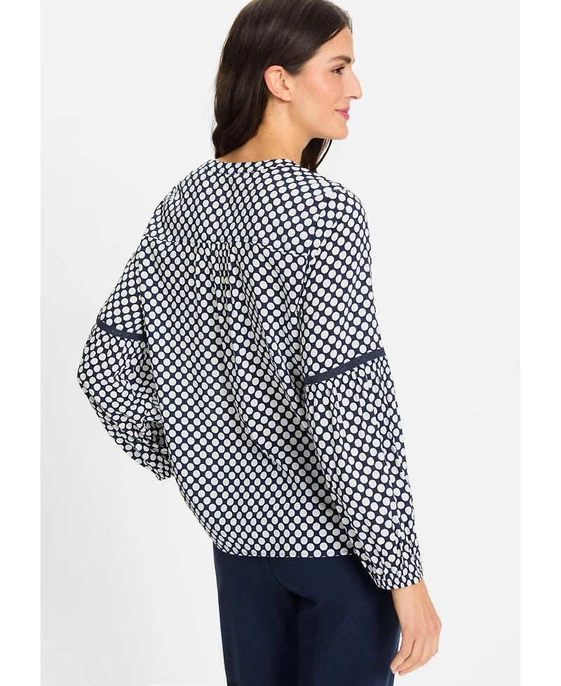 Olsen Women's Polka Dot Tunic Shirt