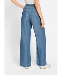 Olsen Women's Anna Fit Wide Leg Denim Look Pant