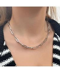 The Lovery Extra Large Paperclip Link Chain Necklace 14K White Gold inches