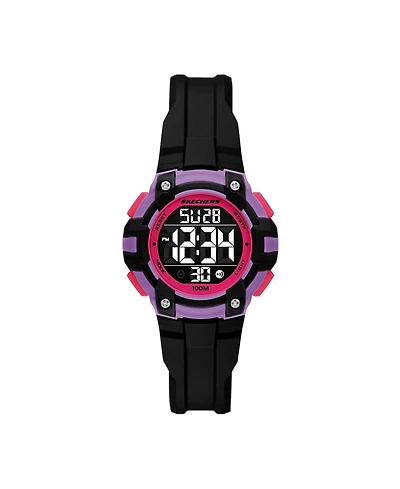 Skechers Women's Anoka Digital, Black Polycarbonate Watch