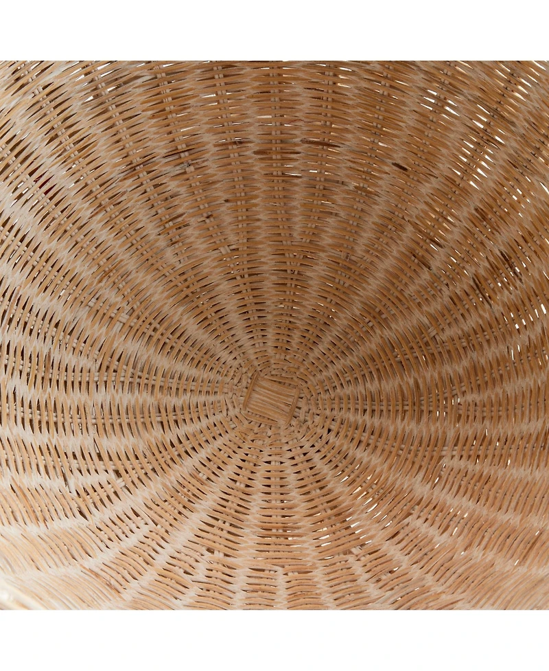 24" Charleston Rattan Woven Footed Natural Decorative Tabletop Bowl