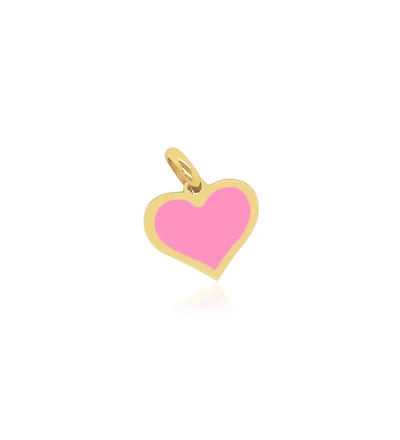The Lovery Bubblegum Pink Heart Charm 14K Gold 14 millimeters