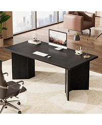 Tribesigns 63-Inch Executive Desk, Modern Office Computer Desk with Double Pedestal, Simple Workstations Writing Table Conference Table Business Furni