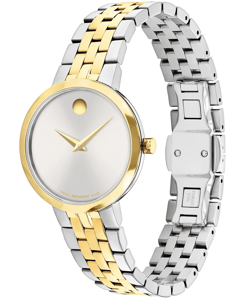Movado Women's Museum Classic Swiss Quartz Stainless-Steel Light Yellow Pvd Watch, 29.5mm