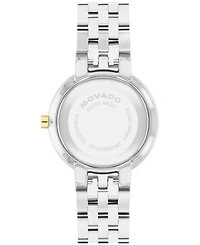 Movado Women's Museum Classic Lab Grown Diamond Swiss Quartz Stainless-Steel Light Yellow Pvd Watch, 29.5mm