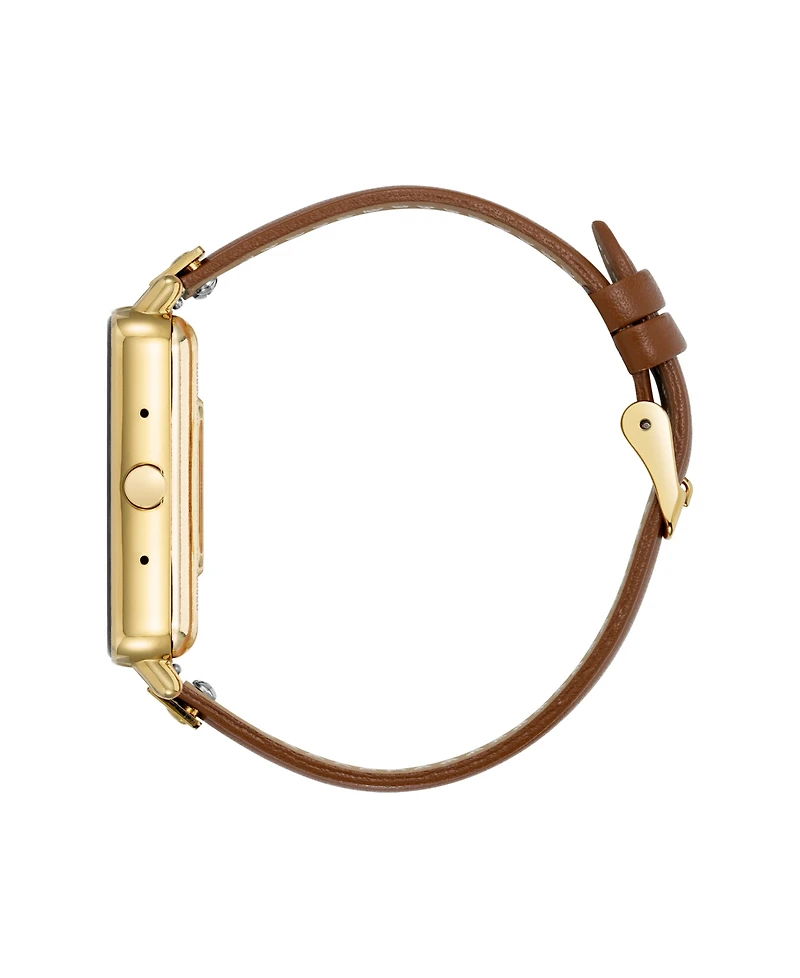 Anne Klein Women's Connect It Illume Smartwatch with Brown Leather and Blue Silicone Band, 37mm