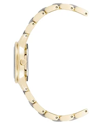 Anne Klein Women's Quartz Light Pearlescent Acetate and Gold-Tone Metal Alloy Link Bracelet Watch