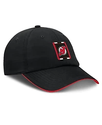 Fanatics Men's Black/Red New Jersey Devils Authentic Pro Ripstop Adjustable Hat