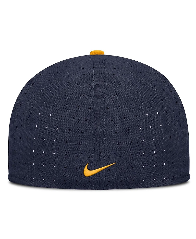 Nike Men's Navy West Virginia Mountaineers On-Field Dugout True Performance Fitted Hat