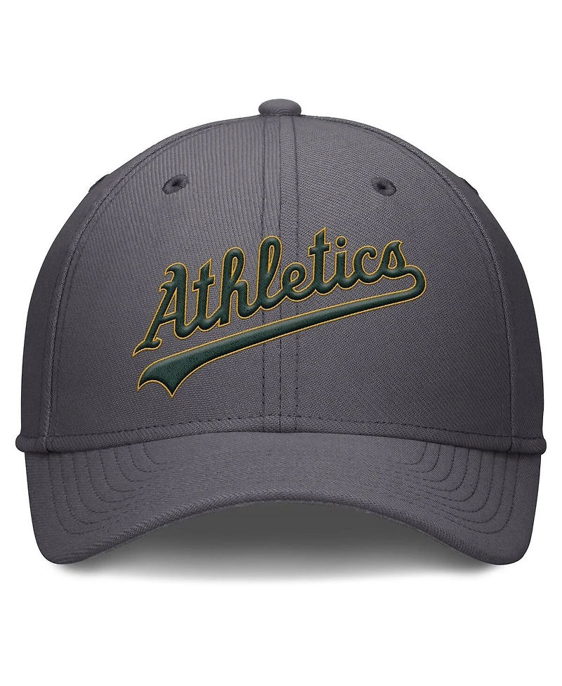 Nike Men's Gray Athletics Swoosh Performance Flex Hat