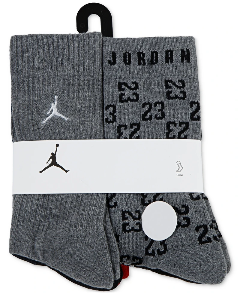 Jordan Big Kids Monogram Essential Crew Socks, Pack of 6