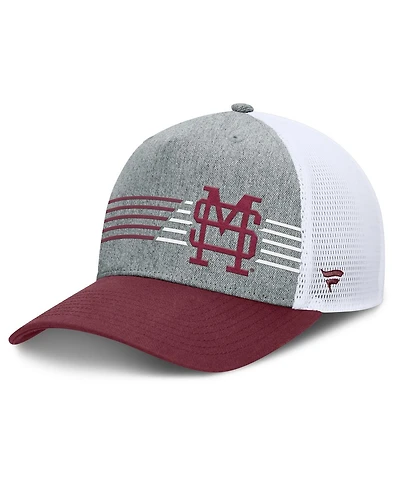 Fanatics Men's Heather Gray/Maroon Mississippi State Bulldogs Profile Trucker Adjustable Hat
