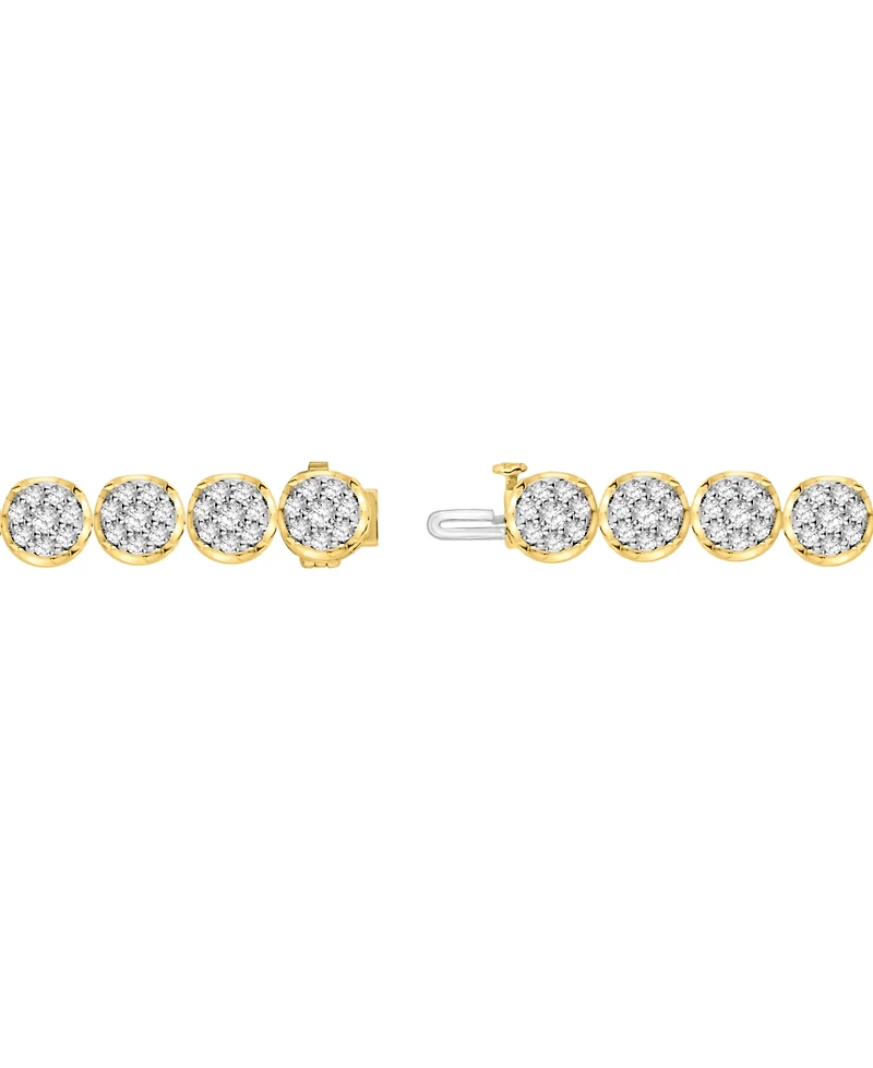 Men's Diamond Cluster Link Tennis Bracelet (5 ct. t.w.) in 10k Gold