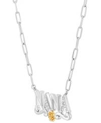 Diamond Accent Nana 18" Pendant Necklace in Sterling Silver & 14k Gold-Plated Sterling Silver