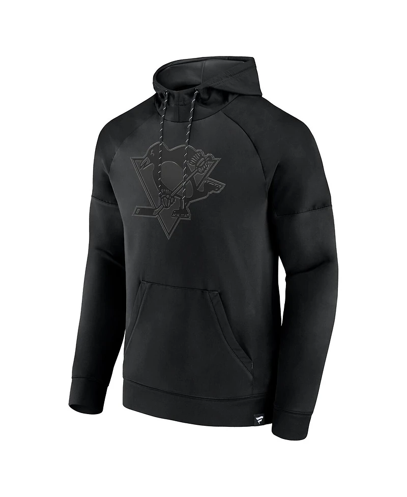 Fanatics Men's Pittsburgh Penguins Black Ice Defender Raglan Pullover Hoodie