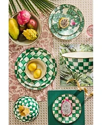 Mackenzie Childs Emerald Check Dinnerware Serveware Collection
