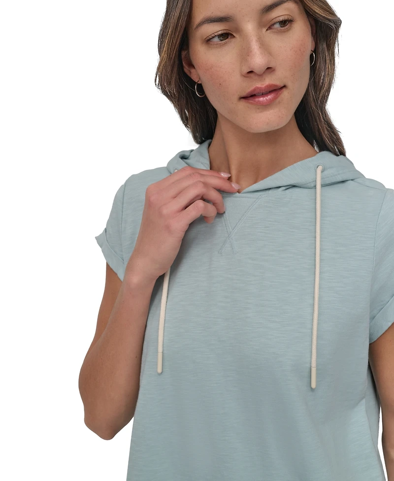 Dkny Sport Women's Roll-Sleeve Hooded Sneaker Dress