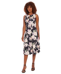 London Times Petite Floral-Print A-Line Dress