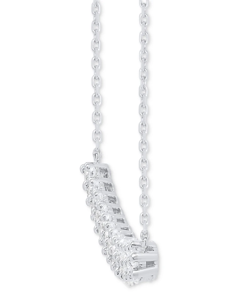 Forever Grown Diamonds Lab Grown Diamond Cluster 18" Necklace (2 ct. t.w.) in Sterling Silver or 14k Gold-Plated Sterling Silver
