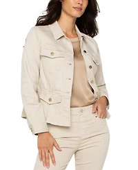 Liverpool Los Angeles Women's Button Collared Peplum Jacket