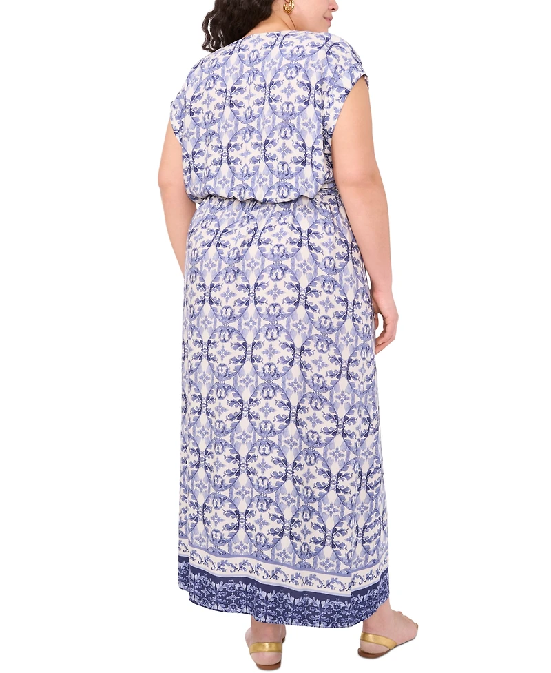 Vince Camuto Plus Printed Faux-Wrap Maxi Dress, Exclusively at Macy's