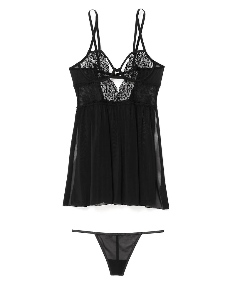 Adore Me Rae Women's Plus-Size Unlined Babydoll & G-String Set Lingerie