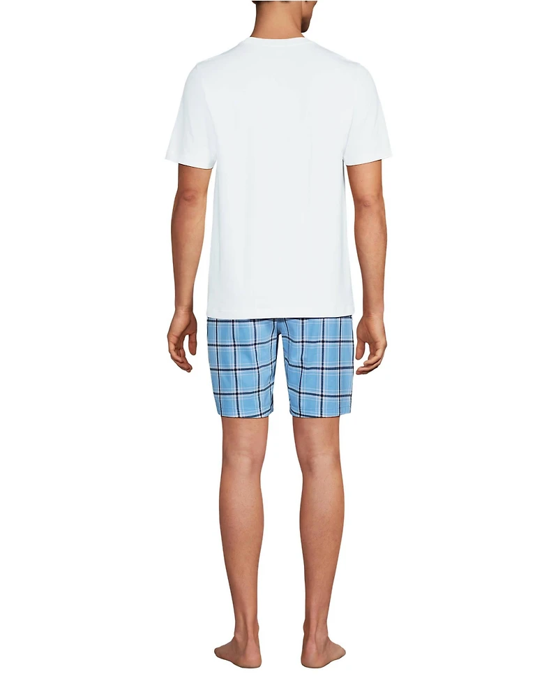 Lands' End Men's Knit Jersey Pajama Shorts Sleep Set