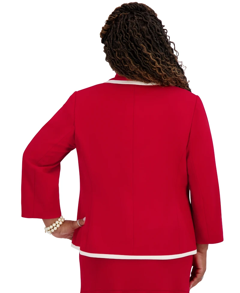 Kasper Women's Tipped Blazer, Regular & Plus Sizes