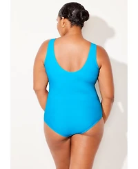 Swimsuits for All Women's Chlorine Resistant High Neck One Piece Swimsuit