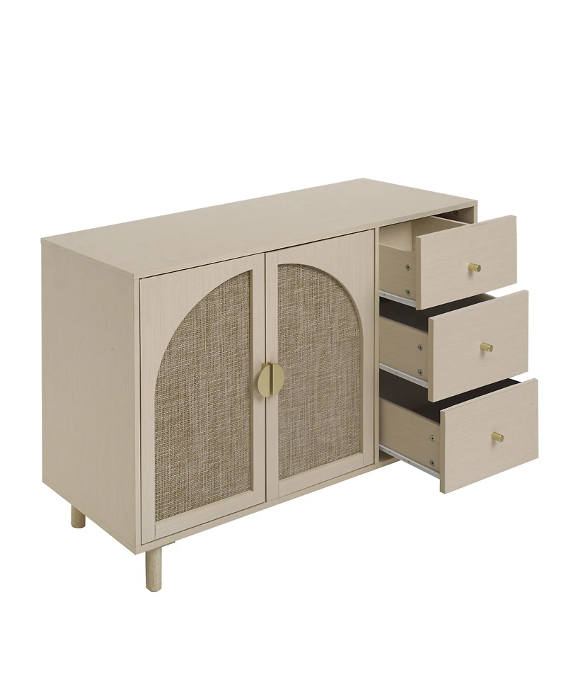 Mondawe 2 Door 3 Drawer Cabinet, Suitable for Bedroom, Living Room, Study
