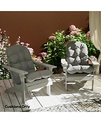 Outsunny 2 Pcs Adirondack Cushions, Tufted High Back Patio Chair Cushions