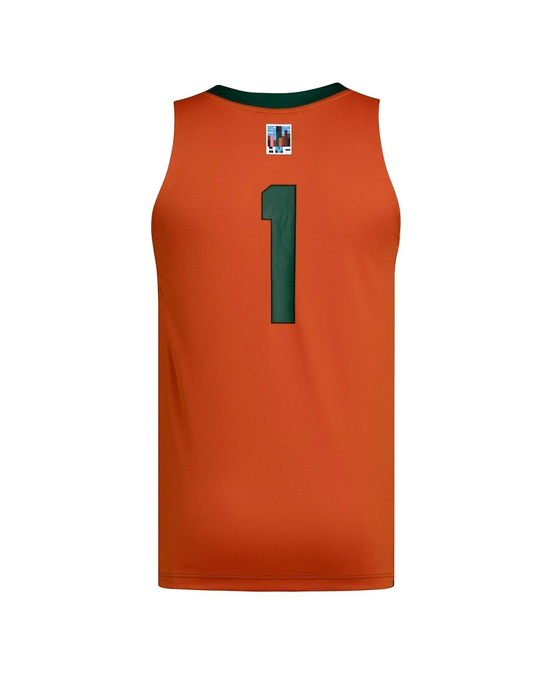 Adidas Men's 1 Green/Orange Miami Hurricanes Black History Month Basketball Jersey