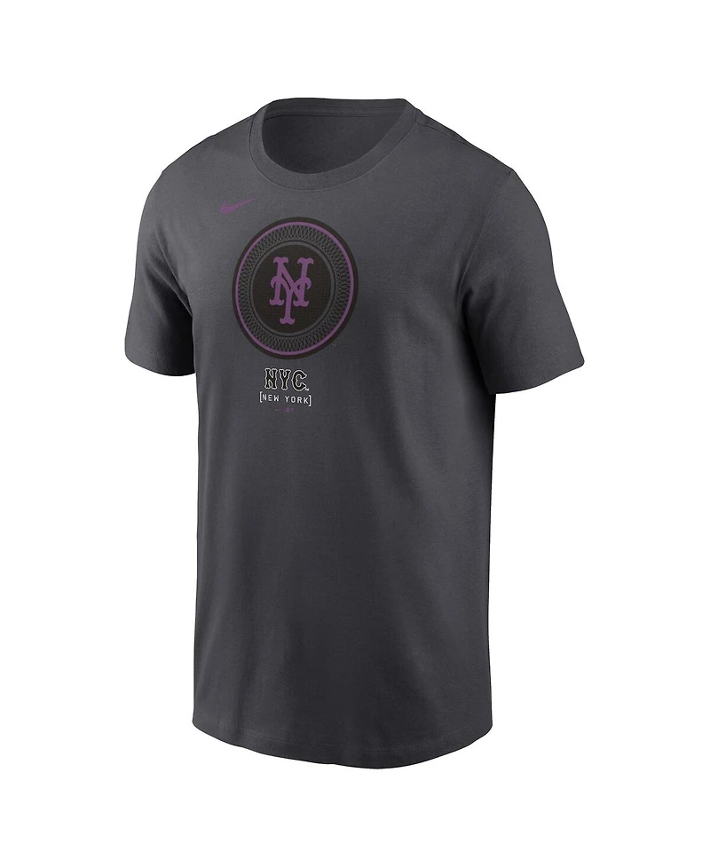 Nike Men's Charcoal New York Mets 2024 City Connect Large Logo T-Shirt