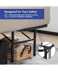 King Size Folding Steel Platform Bed Frame for Kids and Adults-King Size