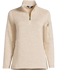 Lands' End Plus Sweater Fleece Quarter Zip Pullover