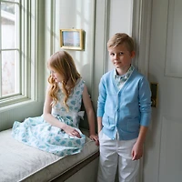 Hope & Henry Boys Linen Short Sleeve Button Down Shirt