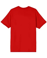 Skippy Men's Logo Crew Neck Short Sleeve Red T-shirt-3XL