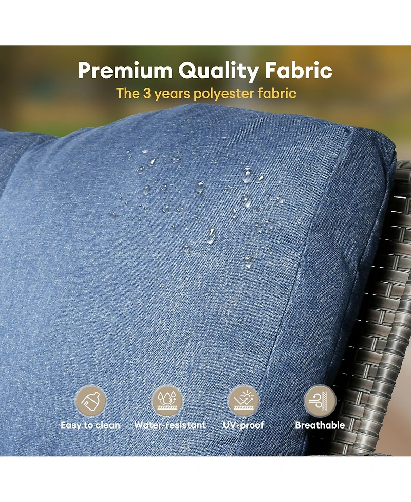 Xizzi 9 Piece Outdoor Patio Furniture with 3 Seat Sofa,All Weather Wicker Coversation Set Swivel Rocking Chair,Balcony Sofa Solar Nestin