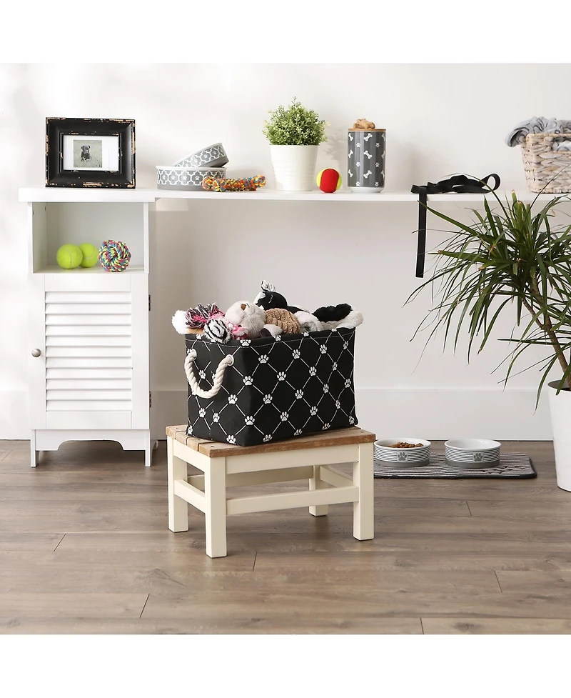 Bone Dry Collapsible Pet Storage Bin Trellis Paw Print