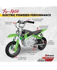 Razor MX400 Dirt Rocket 24V Electric Motocross Motorcycle Dirt Bike, Green